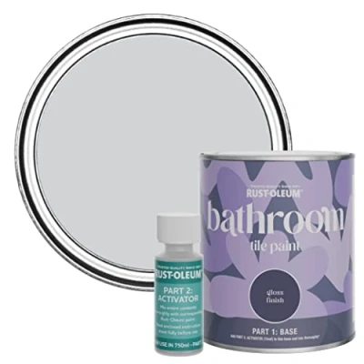 Image of Rust Oleum Purple Water Resistant Bathroom Tile Paint in Gloss Finish Lilac Rhapsody 750ml