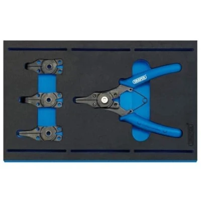 Image of Draper Interchangeable Circlip Plier Set in 1/4 Drawer EVA Insert Tray (5 Piece)