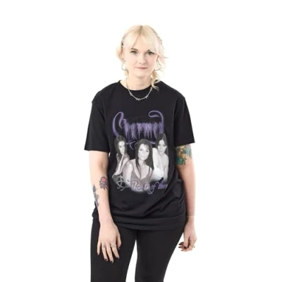 Image of Vanilla Underground Charmed Power of 3 Unisex Black Short Sleeved T Shirt Graphic Tee Magical Trio Design Witchcraft Inspired Apparel TV Series Merchandise Gift