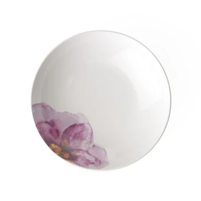 Image of Villeroy &amp; Boch Rose Garden Soup Bowl/Pasta Plate, 24cm, Premium Porcelain, White/Pink