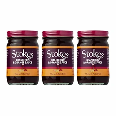 Image of Stokes Cranberry &amp; Orange Sauce with Ruby Port 215g Pack of 3