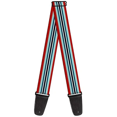 Image of Buckle Down GS W34504 &quot;Stripes Red/Blues/White&quot; Guitar Strap