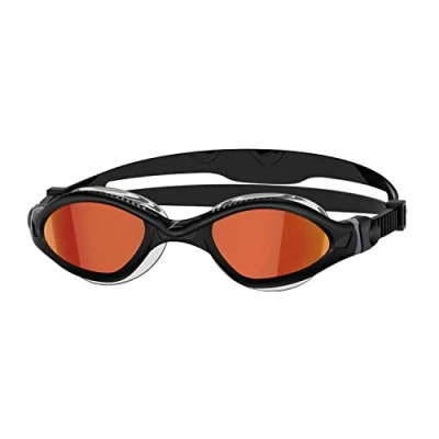 Image of Zoggs Tiger Adult Swimming goggles, UV Protection Swim Quick Adjust Comfort Goggle Straps, Fog Free Lenses, Liquid Skin Flexibility &amp; Fit, Titanium Lens Sun