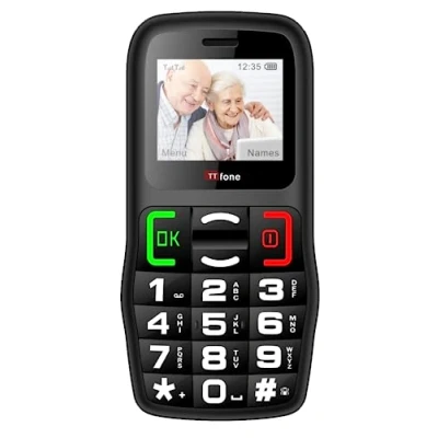 Image of TTfone TT220 Big Button Mobile Phone for the Elderly with Emergency Assistance button, talking keys, long battery life, Simple easy to use Pay As You Go (EE, £10 Credit, Black)