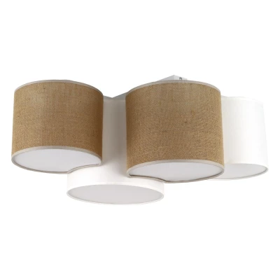 Image of Mona Cylindrical Ceiling Light White, Brown 4xE27