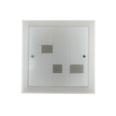 Image of MUSA 2 Light Patterned Glass Flush Ceiling White 30x30cm