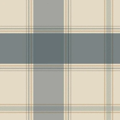 Image of Belgravia Bramble Check Wallpaper Rustic with Checkered Pattern Modern for Living Room, Bedroom, Hallway Decorative Tartan Blue