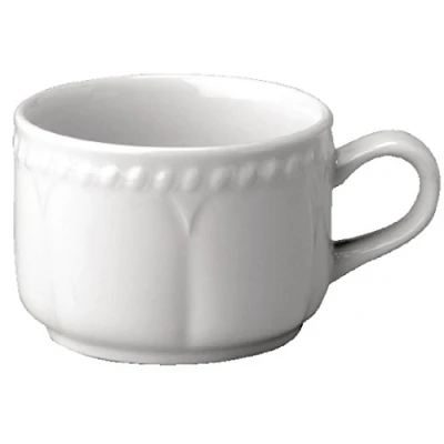 Image of Churchill Super Vitrified P850 Buckingham Stackable Tea Cup, White (Pack of 24)