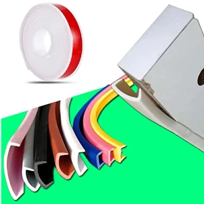 Image of Furniture Banding U Shaped TPE Edge Guard Strips, Wooden Board Edging Strips for Cabinet Wardrobe Table Worktop Wood and Cut Outs, Tape, (5mx20mm,White)