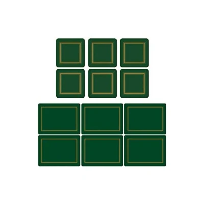 Image of Pimpernel Classic Emerald, 6 Placemats + Coasters