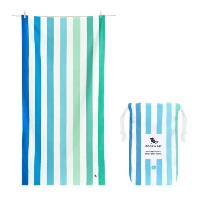 Image of Dock &amp; Bay Beach Towel Quick Dry, Sand Free Compact, Lightweight 100% Recycled Includes Bag Summer Endless River Extra Large (200x90cm, 78x35)