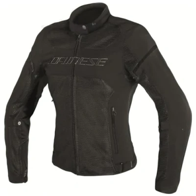 Image of Dainese Air Frame D1 Lady Tex Jacket, Windproof Motorcycle Women, Black/Black/Black, 44