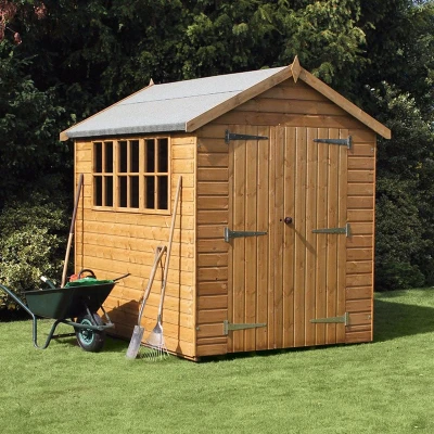 Image of 8&#039; x Traditional Heavy Duty Shiplap Apex Wooden Garden Shed (2.44m 2.44m)