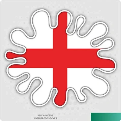Image of Landing Designs England Flag Splat Vinyl Decal Car Van Laptop Sticker