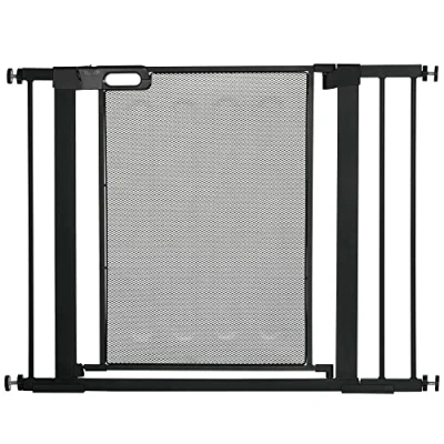 Image of PawHut Pressure Fit Safety Gate for Doorways and Staircases, Dog w/ Auto Closing Door, Pet Barrier Hallways Double Locking, Openings 75 103CM Black
