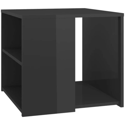 Image of vidaXL Side Table High Gloss Grey 50x50x45 cm Engineered Wood