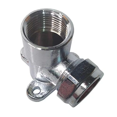 Image of 22mm x 3/4 Inch BSP Chrome Plated Wallplate Elbow