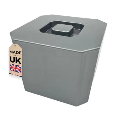 Image of Ice Bucket with Lid, BPA Free, 6 Litre Octagonal &amp; Double Walled Insulation, Made in England, Perfect for Home Bars, Pubs, Restaurants, BBQs and Picnics (Silver)
