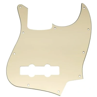 Image of Musiclily 10 Hole J Bass Pickguard for Fender American/Mexican Made Standard Jazz Bass, 3Ply Cream