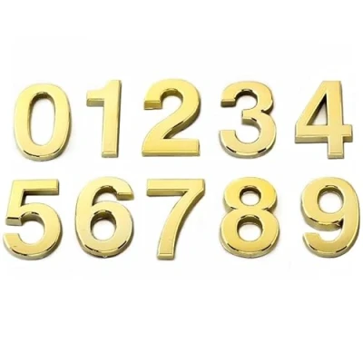 Image of NanTun 3D Gold House Numbers Mailbox Number 7 Self Adhesive 2 Inch Stickers for Doors and Mailboxes Hotel Room Apartment Office Cars Trucks
