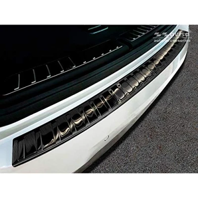 Image of Avisa 2/45174 Black Stainless Steel Rear Bumper Protector BMW X3 G01 M Package 2017 &#039;Ribs&#039;