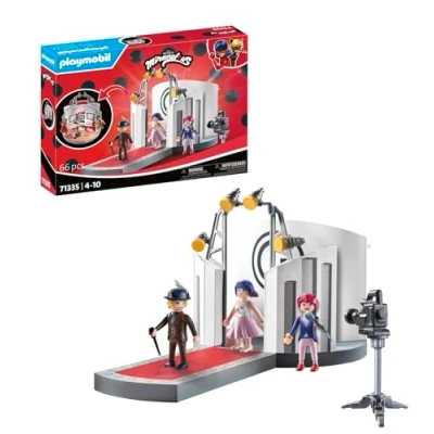 Image of Playmobil 71335 Miraculous: Gabriel&#039;s Fashion Show, including Marinette, Adrien and Nadja, adventure with Ladybug, fun imaginative role play, diverse play sets suitable for children ages 4+