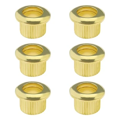 Image of EMSea 6PCS Guitar String Ferrules Tuners Conversion Bushings Through Body Mounts Caps for Electric Musical Instruments Accessories Gold