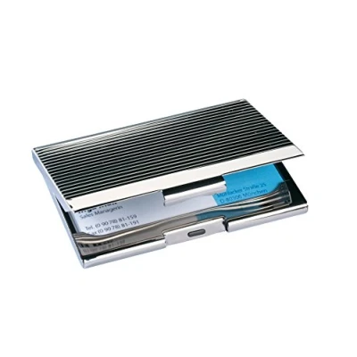 Image of SIGEL VZ130 Business Card Case, chrome, for up to 20 cards (max, 9,1 x 5,6 cm), shiny silver