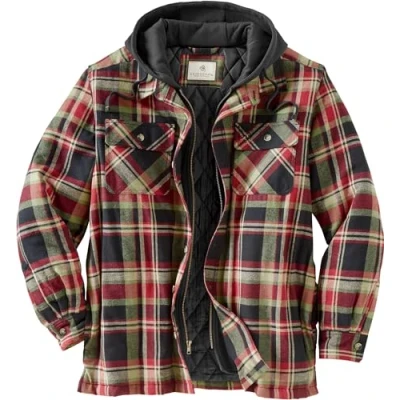 Image of Legendary Whitetails Men&#039;s Standard Maplewood Hooded Shirt Jacket, Spruce Mountain Plaid, Large