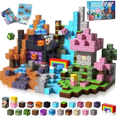 Image of Magnetic Blocks 150 PCS Dark Swordsman&#039;s Forest Castle Set Toys for Montessori Toddler Christmas Birthday Gifts STEM Sensory 3 4 5 6 7 8 9 10 Year Old Boys &amp; Girls