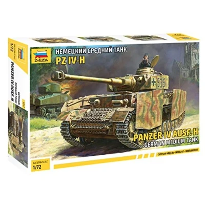 Image of Zvezda 5017 Panzer 500785017 1:72 IV Ausf.H (Sd.Kfz.161/2), Stand Model Building, Hobby, Crafts, Plastic Kit, Unvarnished