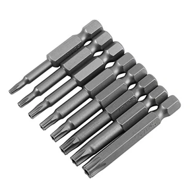 Image of 8 pcs 50mm T8 T40 Torx Security Head Magnetic Screwdriver Bits Set 1/4&quot; Hex Shank