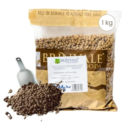 Image of Brinvale Floating Swan &amp; Duck Food Pellets, Easily Digestible, Protein Rich Nutritious Feed, 1kg