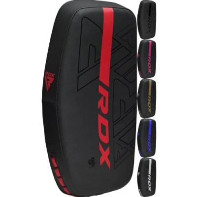 Image of RDX Thai Pads Curved Kickboxing Muay with Solid Handle Grip, Maya Hide Leather KARA Strike Shield for Knees Elbows Kicks Punches, Coaching Training Boxing MMA Martial Arts Taekwondo Combat Sports