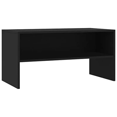 Image of vidaXL Classic Style, Durable Engineered Wood TV Cabinet, Black Modern Design 80x40x40 cm Mounting Materials Included Comfortable Viewing Height