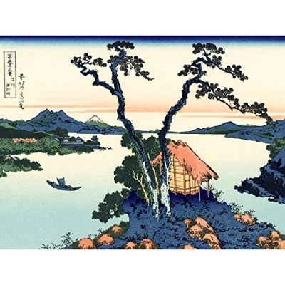 Image of Artery8 Hokusai 36 Views Fuji Lake Suwa Woodblock Japan Large Wall Art Poster Print Thick Paper 18X24 Inch