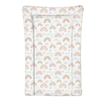 Image of Deluxe Unisex Baby Waterproof Changing Mat with Raised Edges 46x73cm Rainbows or Flowers (Rainbows)