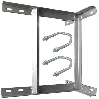 Image of Loops 18 x Galvanised Outdoor/External Steel TV Aerial Wall Mounting Bracket &amp; V Bolts Pole/Mast Install Heavy Duty