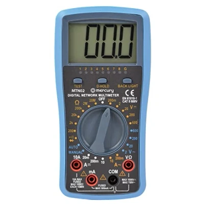 Image of Mercury Professional Digital Multimeter with Network and USB Cable Tester Offers 23 Testing Ranges &amp; 6 Functions
