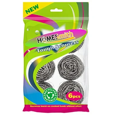 Image of HOMESmith Stainless Steel Scourers Pack of 6, (HS 130)