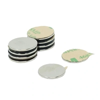 Image of Adhesive N42 Neodymium Magnet for Arts, Crafts, Model Making, DIY, Hobbies, Office and Home 15mm dia x 1mm 1.1kg Pull South