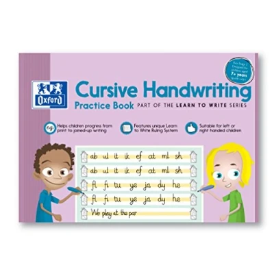 Image of Oxford A4 210 x 297 mm &quot;Aged 7 Plus&quot; Children Cursive Writing Practice Book with 32 Pages, 100080110