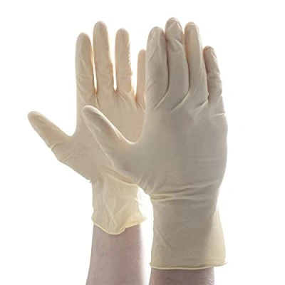 Image of Box of 100 Latex Disposable Gloves Powder Free in Size Medium