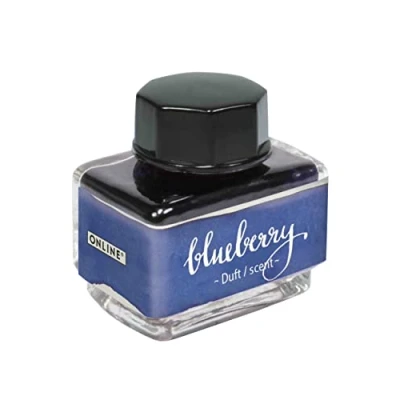 Image of ONLINE Ink of The Senses Blue, bottle 15 ml, Colourful Fountain for Calligraphy, Handlettering, Writing Ink, Converter, Waterbased