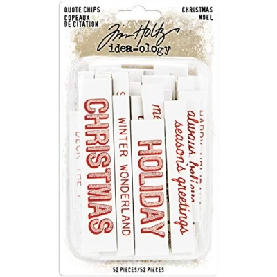 Image of Tim Holtz Advantus Quote Chips IDEA OLO, Christmas, Words &amp; Phrases, One Size