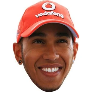 Image of FoxyPrinting Lewis Hamilton 2018b Formula1 Celebrity Cardboard Party Face Mask Fancy Dress
