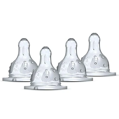Image of Dodie Set of 4 Round Anti Colic Teats Initiation Flow 2 Medium