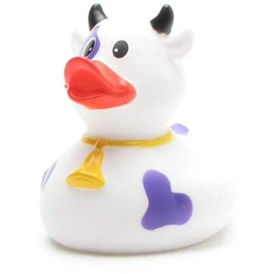 Image of Duckshop I Bath Duck Purple Cow Squeaky L: 8 cm