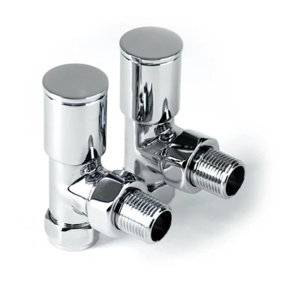 Image of Plumbright Pair Of Angled Decorative Radiator Valves 15Mm