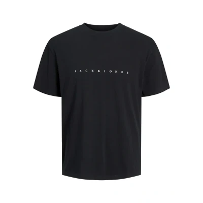 Image of JACK &amp; JONES Mens JJ T Shirt Short Sleeve Black XXXL